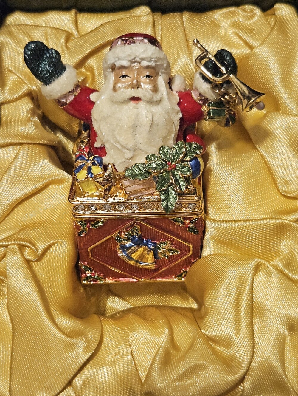 DEPT 56 Bejewled Collection "Santa Jeweled Box" Vintage Collectible